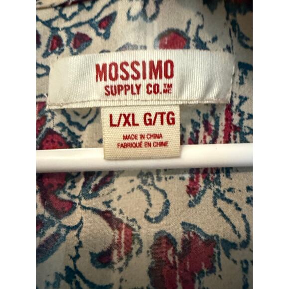 Boho long duster vest beige/red/blue floral L/XL Mossimo - Picture 2 of 7